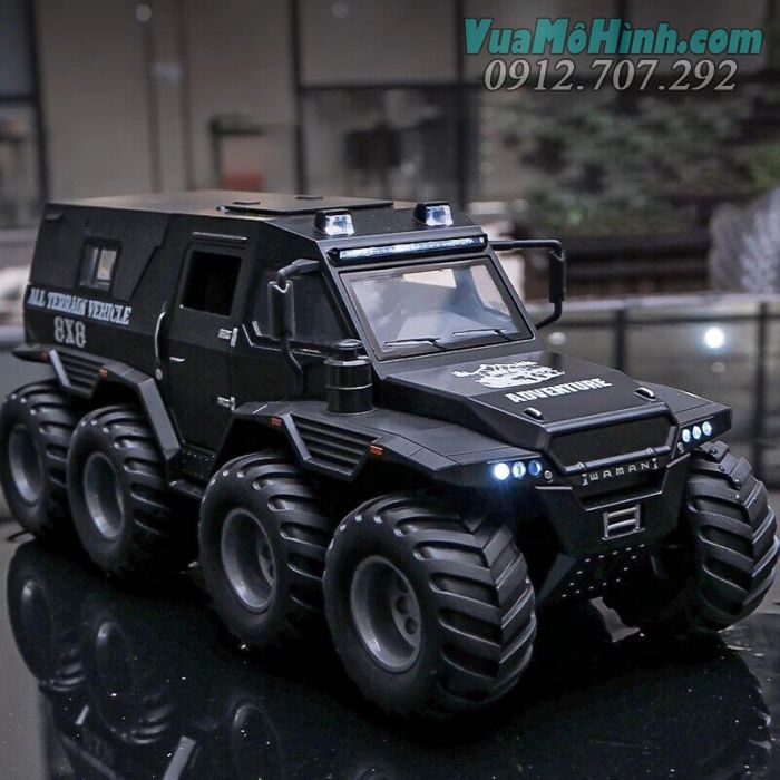 Mô hình tĩnh siêu xe ô tô Avtoros Shaman 8x8 , xe đồ chơi oto 4 bánh cứu thương thu nhỏ