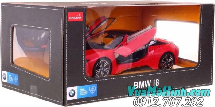 Mô hình xe BMW i8 siêu xe ô tô điều khiển từ xa 1:14 Rastar, sóng điều khiển 40Mhz chống trùng sóng, mở cửa tự động chỉ với một nút bấm