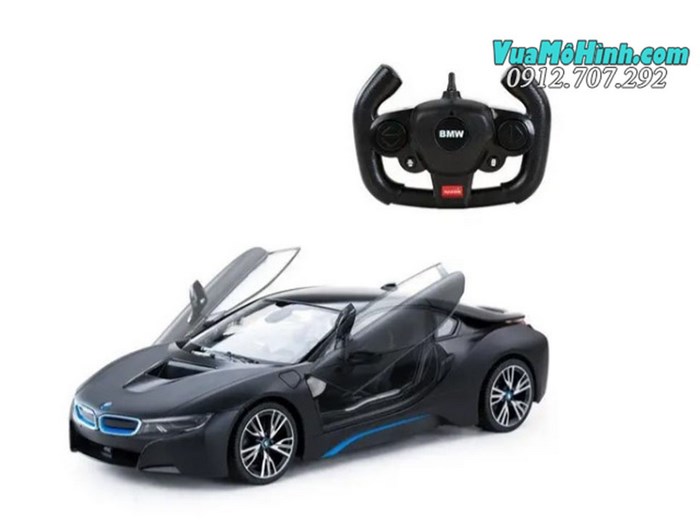 Mô hình xe BMW i8 siêu xe ô tô điều khiển từ xa 1:14 Rastar, sóng điều khiển 2.4Ghz chống trùng sóng, mở cửa tự động chỉ với một nút bấm