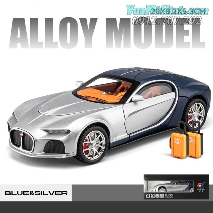 Mô hình tĩnh Diecast siêu xe ô tô Bugatti Atlantic , Đồ chơi xe sang oto thu nhỏ 