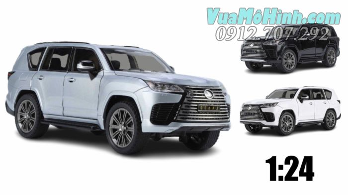 mô hình tĩnh diecast siêu xe sang ô tô Lexus Lx600 tỷ lệ 1/24 , đồ chơi xe hơi oto thu nhỏ bằng kim loại