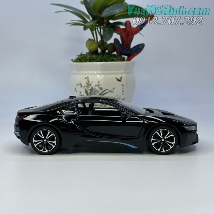 mô hình tĩnh diecast siêu xe sang ô tô 4 bánh bmw i8 , đồ chơi thu nhỏ xe oto trưng bày 