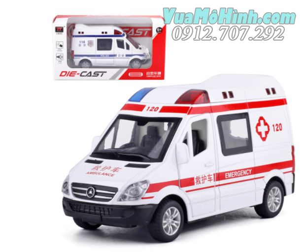 Mô hình xe ô tô cứu thương Mercedes-Benz tỉ lệ 1:32 kim loại