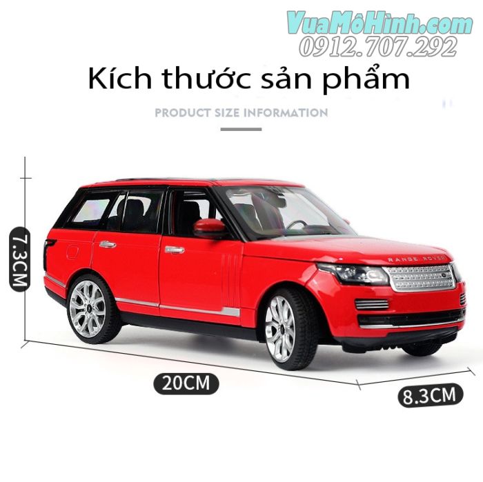 mô hình tĩnh diecast đồ chơi siêu xe ô tô Land rover range rover tỷ lệ 1/24 , xe oto 4 bánh thu nhỏ mini trưng bày