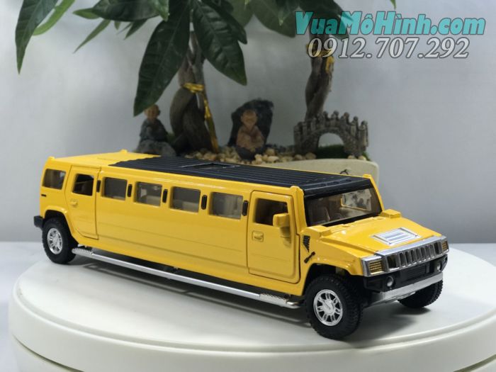 mô hình tĩnh diecast siêu xe ô tô 4 bánh Limousine Hummer tỷ lệ 1:32 , xe sang đồ chơi thu nhỏ oto bằng kim loại