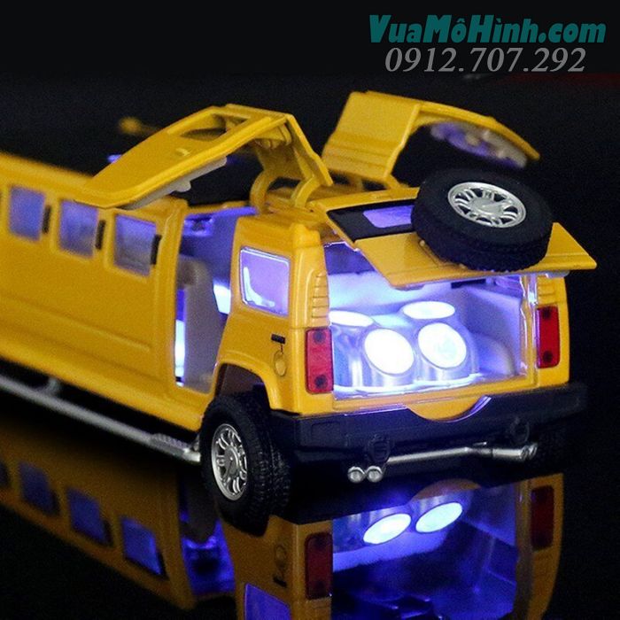 mô hình tĩnh diecast siêu xe ô tô 4 bánh Limousine Hummer tỷ lệ 1:32 , xe sang đồ chơi thu nhỏ oto bằng kim loại