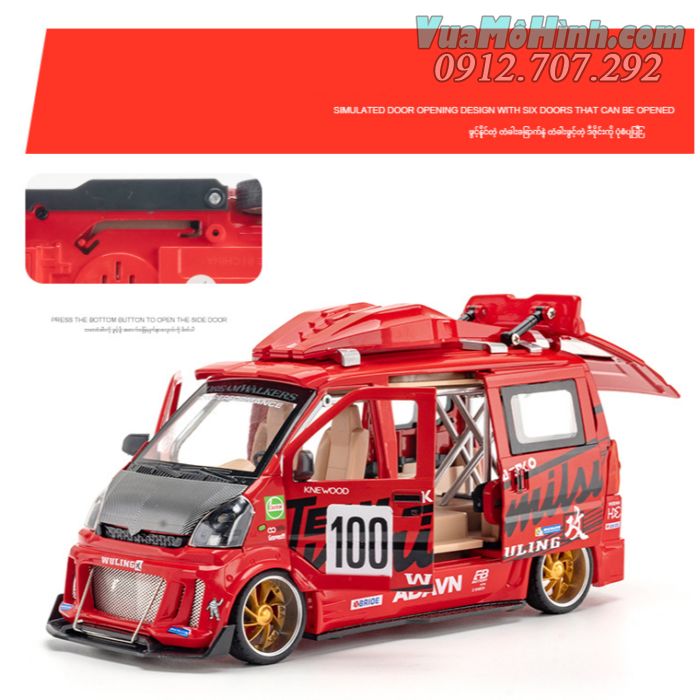 mô hình tĩnh diecast xe ô tô wuling hongguang van tỷ lệ 1:24 , đồ chơi xe hơi oto 4 bánh thu nhỏ bằng kim loại từ Trung Quốc