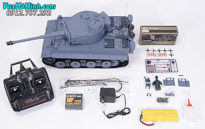 mô hình xe tăng điều khiển từ xa rc tank heng long german tiger 1 3818-1 pro