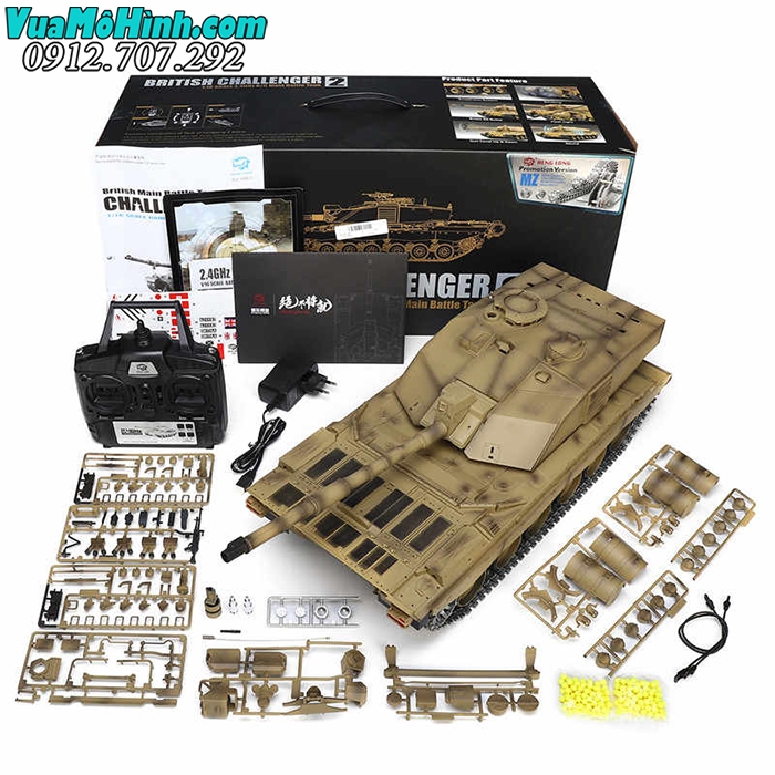 xe tăng mô hình điều khiển từ xa rc tank heng long british challenger ii 2 xích kim loại pro 3908 3908-1