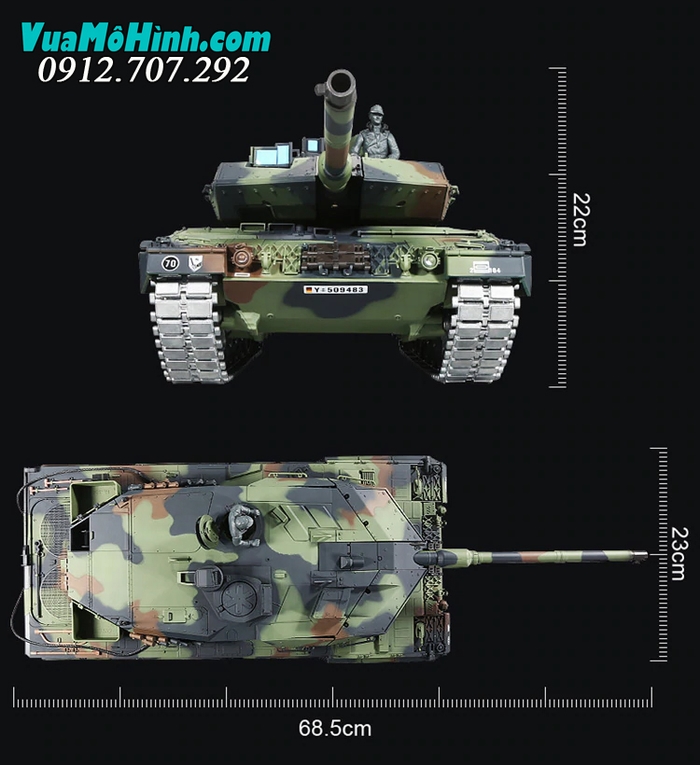 mô hình xe tăng điều khiển từ xa rc tank heng long báo đức german leopard 2a6 3889-1 pro