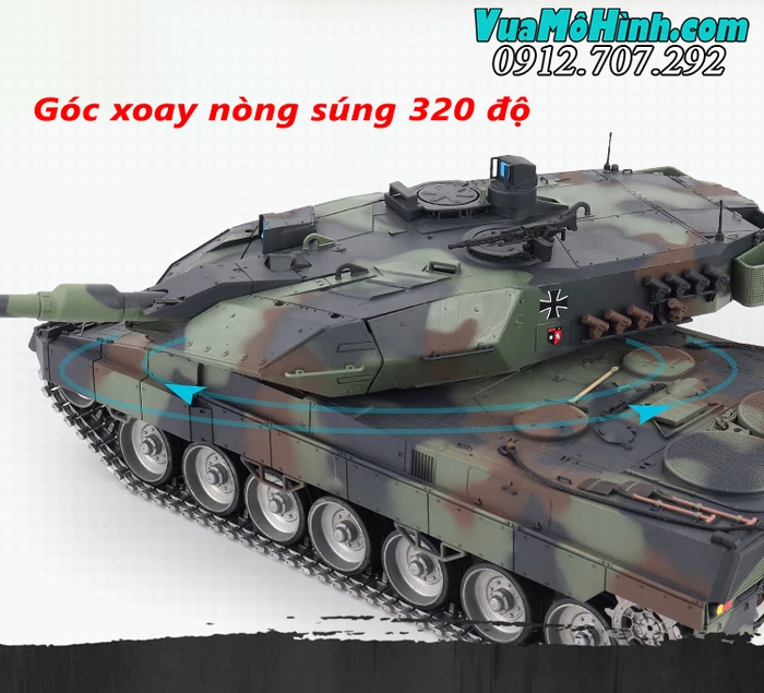 mô hình xe tăng điều khiển từ xa rc tank heng long báo đức german leopard 2a6 3889-1 pro