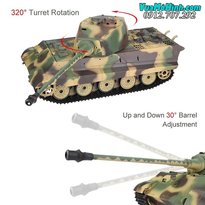 mô hình xe tăng vua hổ heng long king tiger phiên bản pro điều khiển từ xa rc tank hl 3888a-1 3888a 1 3888a1