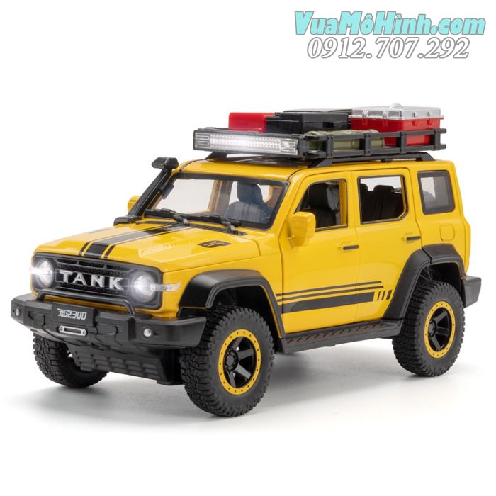 mô hình tĩnh diecast xe ô tô SUV Tank 300 2024 tỷ lệ 1:24 , đồ chơi xe hơi oto 4 bánh bằng kim loại