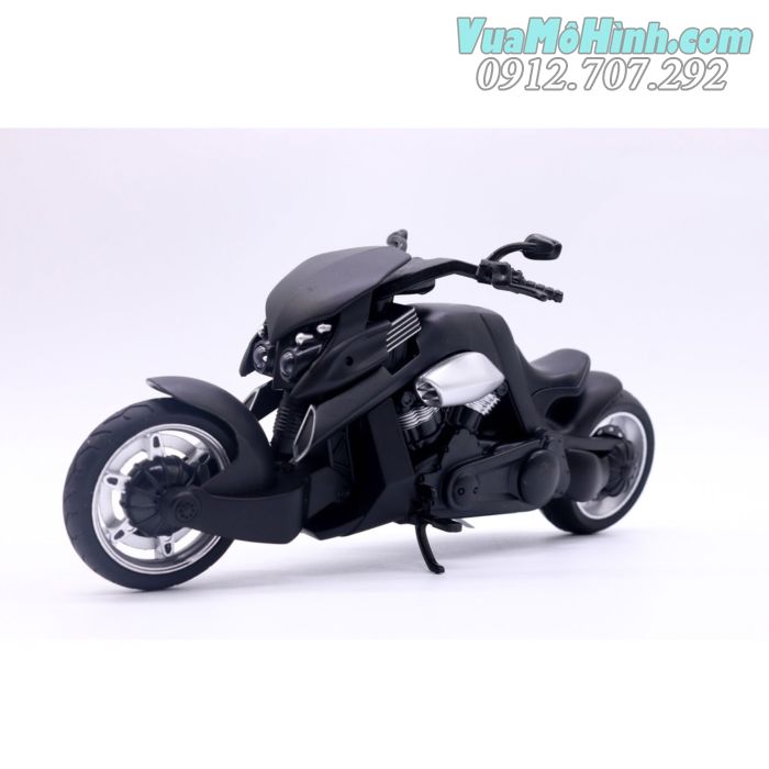 mô hình tĩnh diecast xe mô tô 2 bánh gắn máy phân khối lớn yamaha travertson v-rex black tỷ lệ 1:12 , xe moto đồ chơi thu nhỏ mini