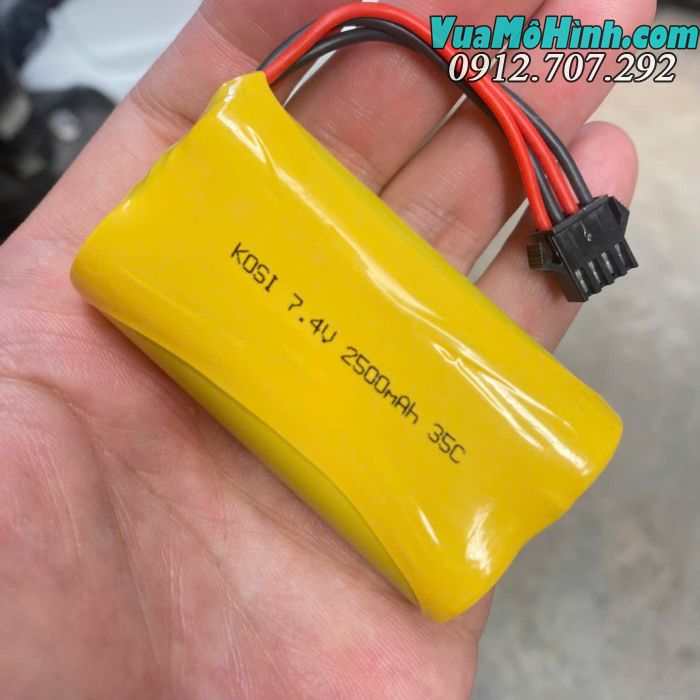 Pin LiPo 2S 7.4V 2500mAh 35C jack SM 4P dùng cho xe RC