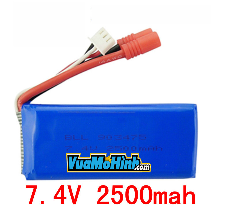 Pin 7.4 V 2500mAh giắc tròn