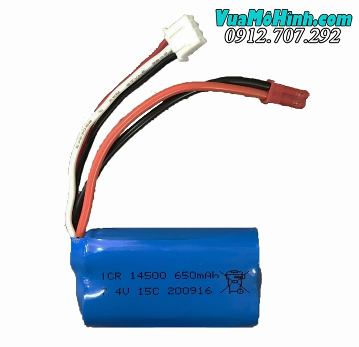 pin lipo 2s 7.4v 650mah jack sm jst cho tàu cano xe ô tô điều khiển từ xa wpl d12