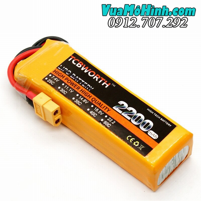 pin lipo 3s 11.1v 35c jack xt60 dành cho tàu cano và xe ô tô điều khiển từ xa 