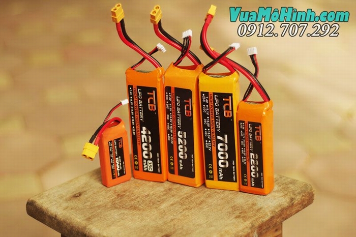 Pin TCB Lipo 2S 7.4V 5400mAh 35C jack T XT60 XT60H dung lượng cao