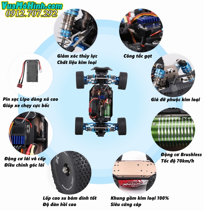 xe đua địa hình điều khiển từ xa tốc độ cao power speedx xlf f16 f17