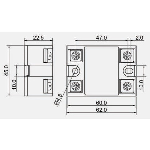 rơ le bán dẫn trạng thái rắn FQFER ( Tương tự FOTEK ) , relay solid state cách li SSR-40DA , role ssr điện áp dòng điện 220V 40A 40ampe