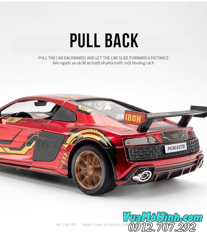 Mô Hình Xe Hơi Thể Thao Audi R8 Iron Man tỉ lệ 1/24 hãng Miniauto