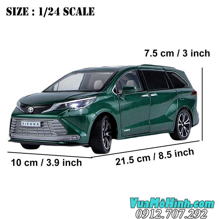 Mô hình xe ô tô Toyota Sienna 2022 tỉ lệ 1/24