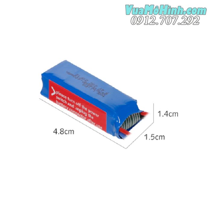 Pin 2s 7.4v 400mah jack JST dung lượng cao dùng cho xe ô tô điều khiển từ xa RC K989, K969, 284131