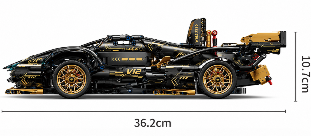 Mô hình lắp ráp xe đua thể thao Hypercar V12 building blocks, lắp ghép siêu xe thể thao, lego