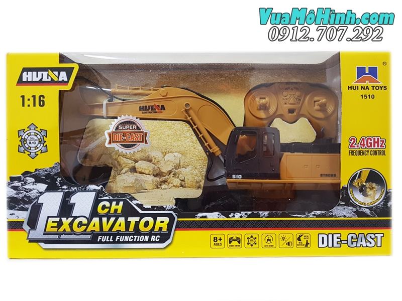 Xe xúc ủi điều khiển từ xa Huina 1510 tỉ lệ 1:18 chính hãng