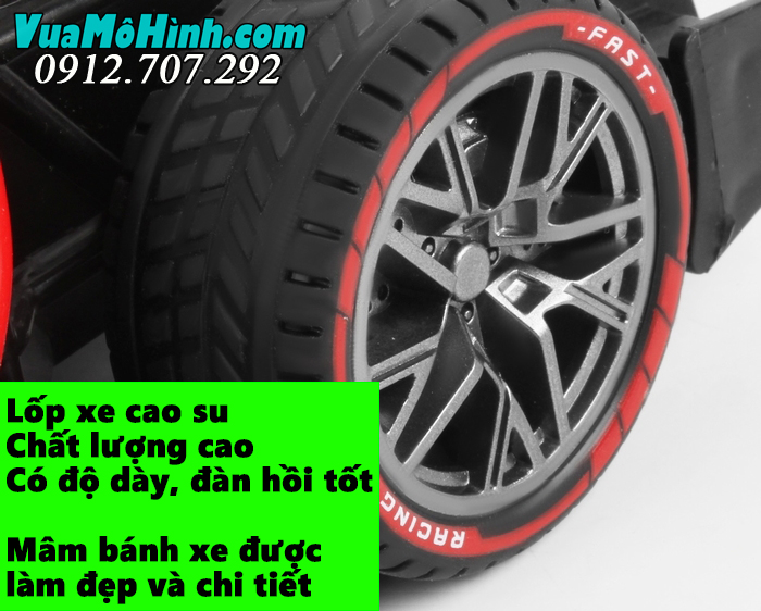 xe đua phun nhả khói vỏ kim loại thép điều khiển từ xa