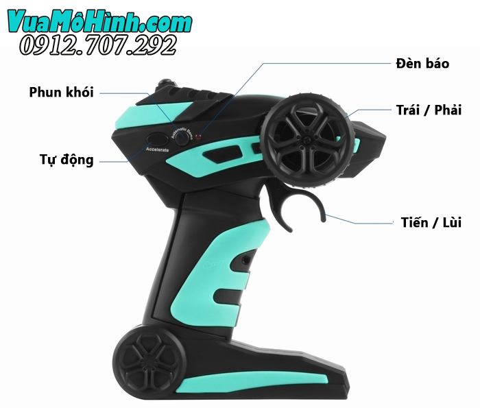 xe đua phun nhả khói vỏ kim loại thép điều khiển từ xa