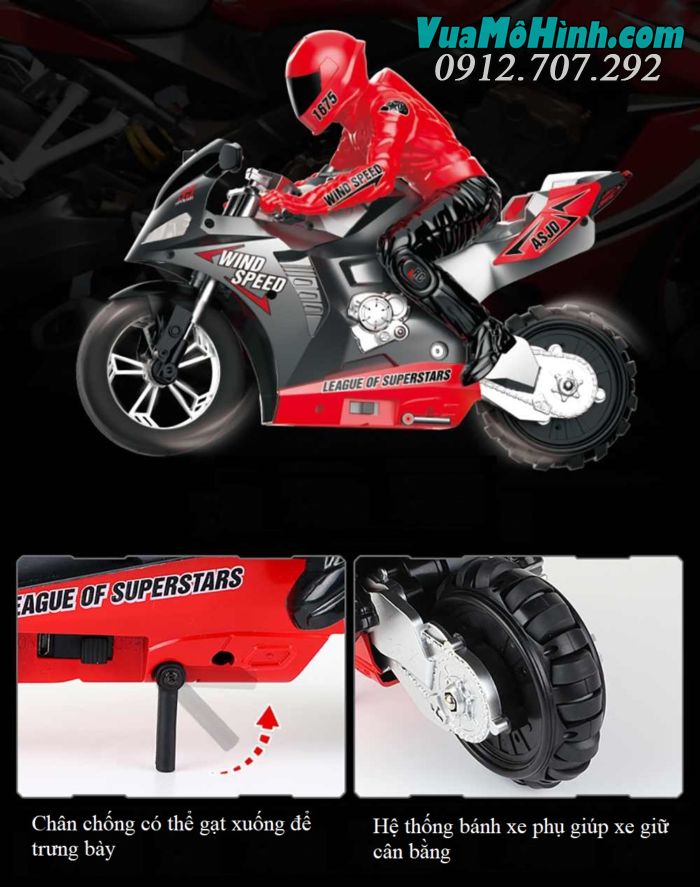 MT-801 MT801 MT 801 HC-801 HC801 HC 801 STUNT MOTORCYCLE xe mô tô motor moto mo to gắn máy hai bánh điều khiển từ xa