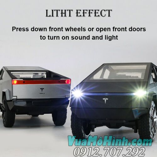 Mô hình xe ô tô bán tải Tesla Cybertruck vỏ kim loại tỉ lệ 1:24