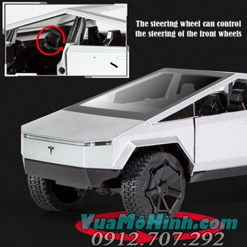 Mô hình xe ô tô bán tải Tesla Cybertruck vỏ kim loại tỉ lệ 1:24