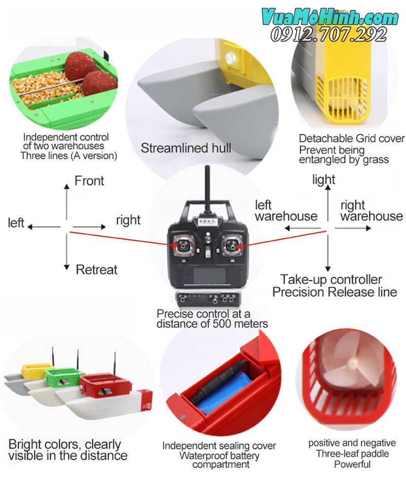 Thuyền thả thính Kosi Catcher V1.0 2 ben - Tàu thả mồi câu xa bờ chính hãng