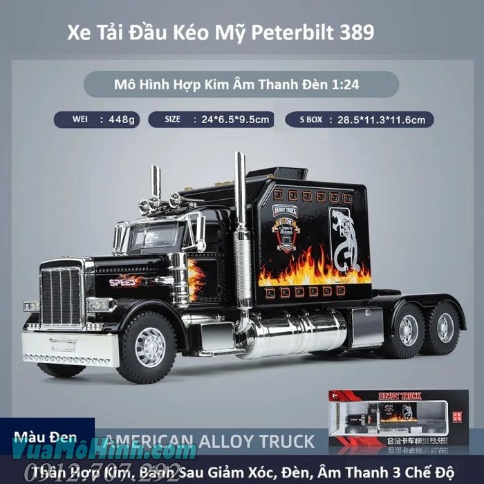 Mô Hình Xe Tải Đầu Kéo Heavy Truck Mỹ Hợp Kim Tỉ Lệ 1:24