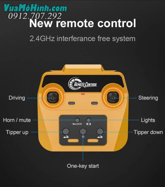 Xe ben điều khiển từ xa Volvo A40G Double E591-001 chính hãng, mô hình xe công trình tỉ lệ 1/20
