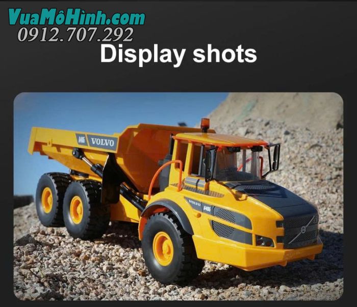 Xe ben điều khiển từ xa Volvo A40G Double E591-001 chính hãng, mô hình xe công trình tỉ lệ 1/20