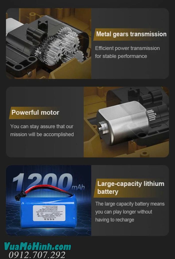 Xe ben điều khiển từ xa Volvo A40G Double E591-001 chính hãng, mô hình xe công trình tỉ lệ 1/20