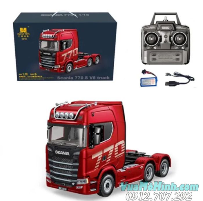 xe đầu kéo huina toys 1501 chính hãng 9 kênh tỉ lệ 1/18 xe ô tô tải móc scania mooc