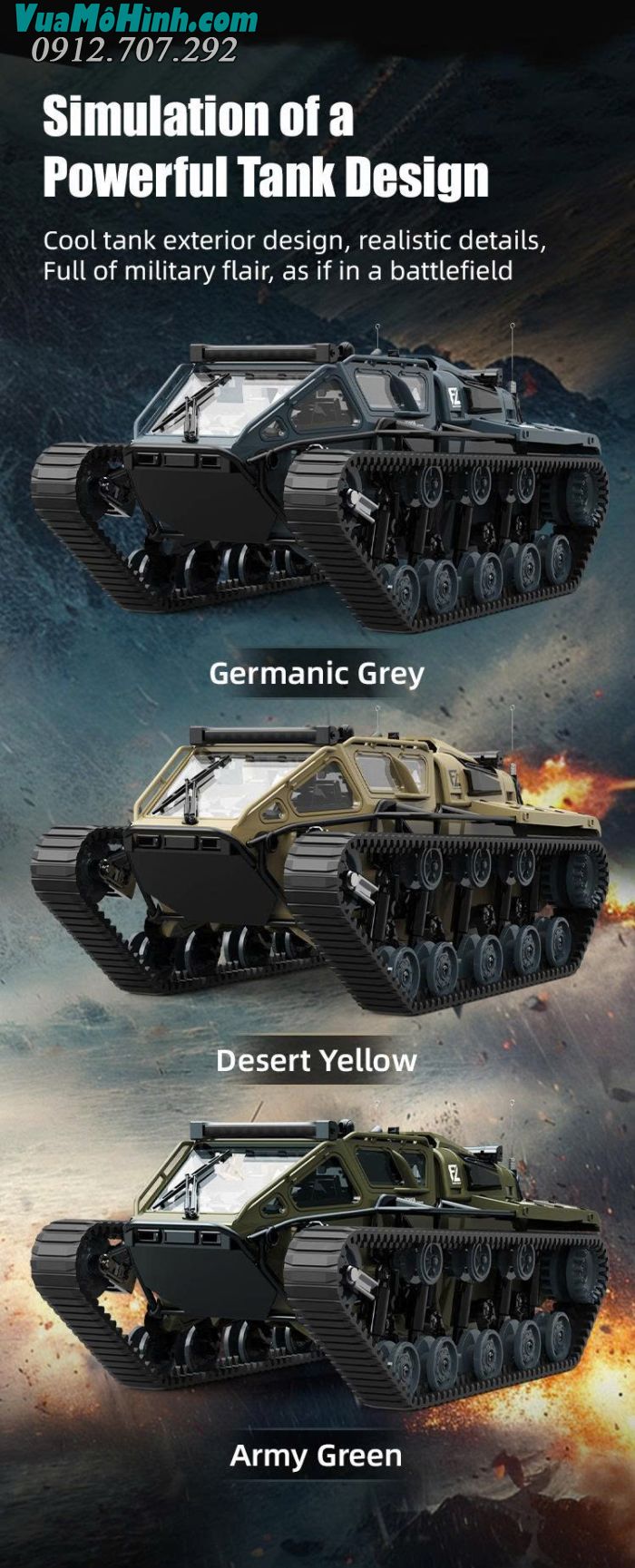 Xe điều khiển từ xa JJRC C8812 Ripsaw EV3-F4 tỷ lệ 1/16