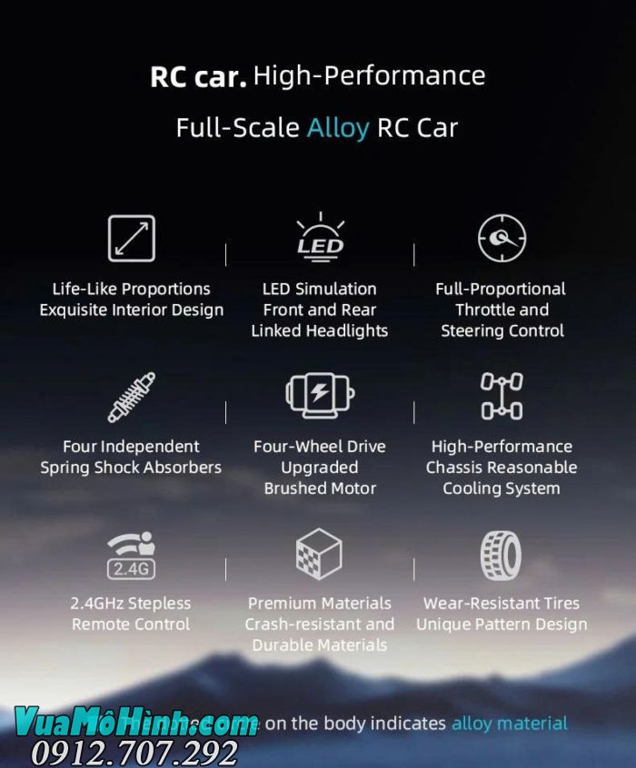 Xe địa hình điều khiển từ xa JJRC C8817 Phiên bản A 4WD Tỉ Lệ 1/24