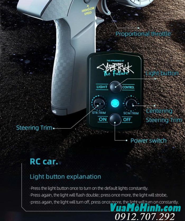 Xe địa hình điều khiển từ xa JJRC C8817 phiên bản B 1/24 thiết kế Cybertruck