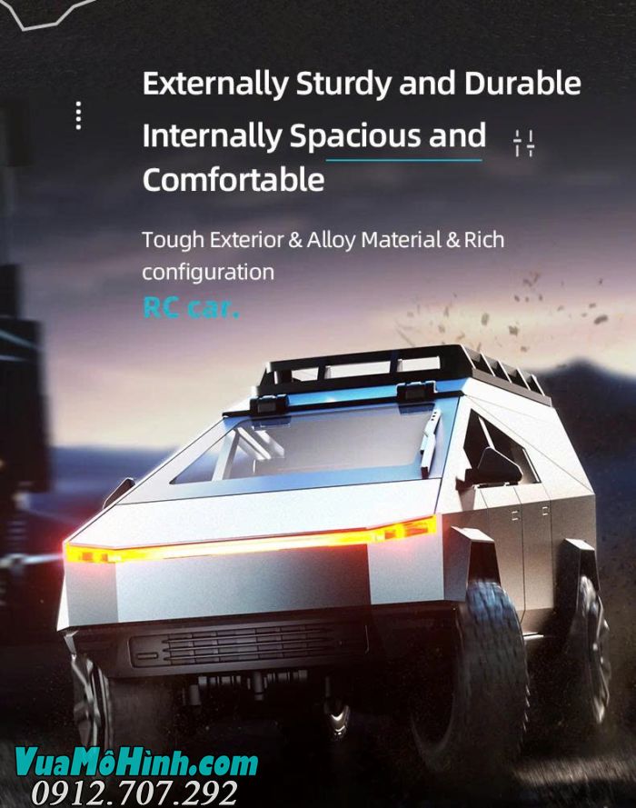 Xe địa hình điều khiển từ xa JJRC C8817 phiên bản B 1/24 thiết kế Cybertruck