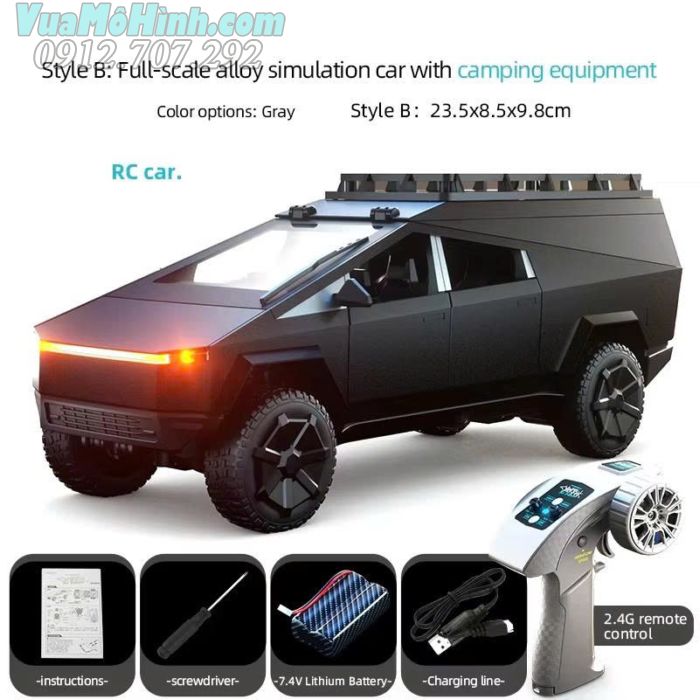 Xe địa hình điều khiển từ xa JJRC C8817 phiên bản B 1/24 thiết kế Cybertruck