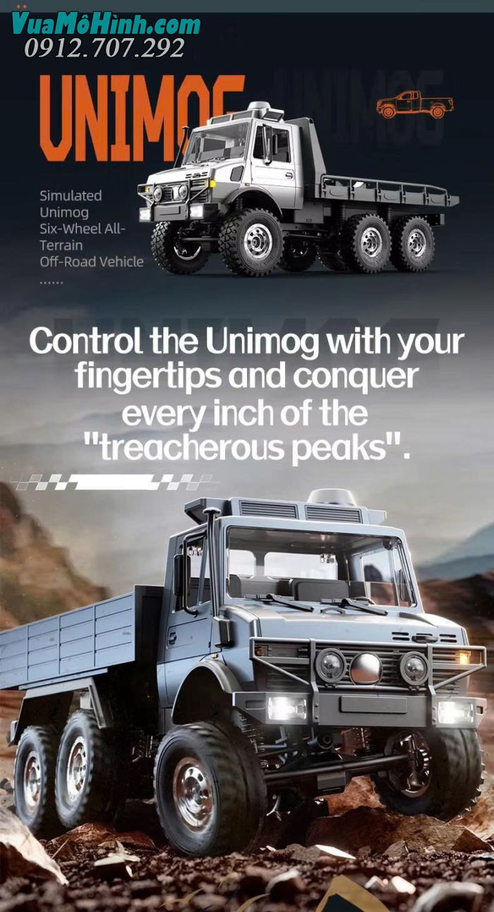 Xe địa hình điều khiển từ xa JJRC C8823 Unimog phiên bản cứu hộ tỉ lệ 1/18