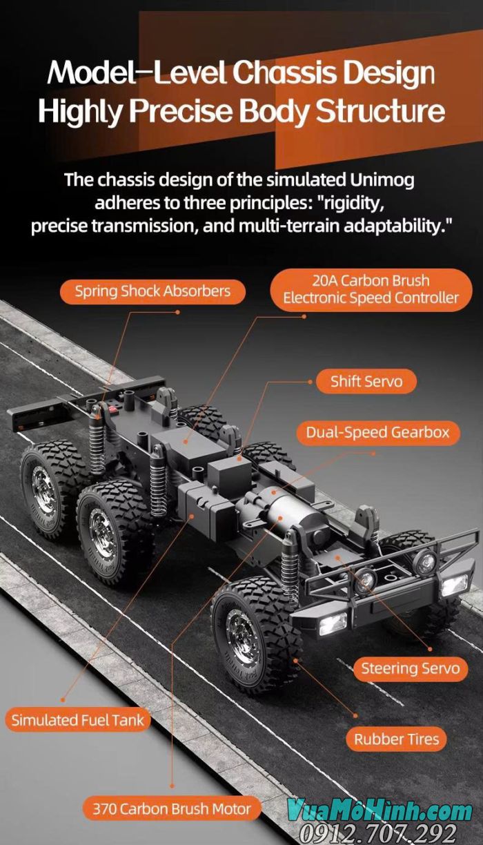 Xe địa hình điều khiển từ xa JJRC C8823 Unimog phiên bản cứu hộ tỉ lệ 1/18