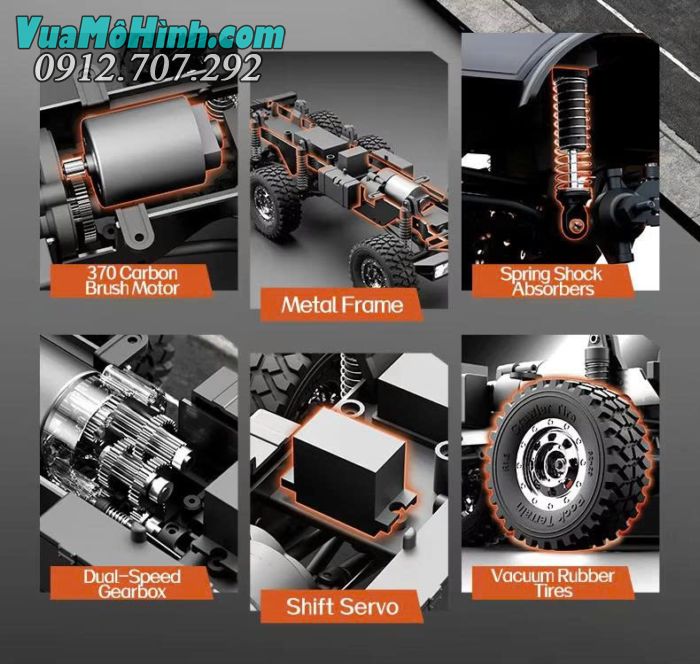 Xe địa hình điều khiển từ xa JJRC C8823 Unimog phiên bản cứu hộ tỉ lệ 1/18