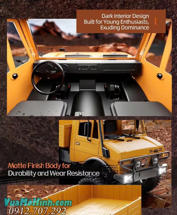 Xe tải điều khiển từ xa JJRC C8823 Unimog 6WD phiên bản có thùng tải